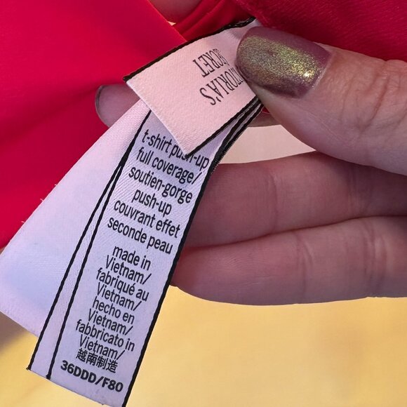 Victoria's Secret t-shirt push up 36DDD 36F 80 - Picture 2 of 3